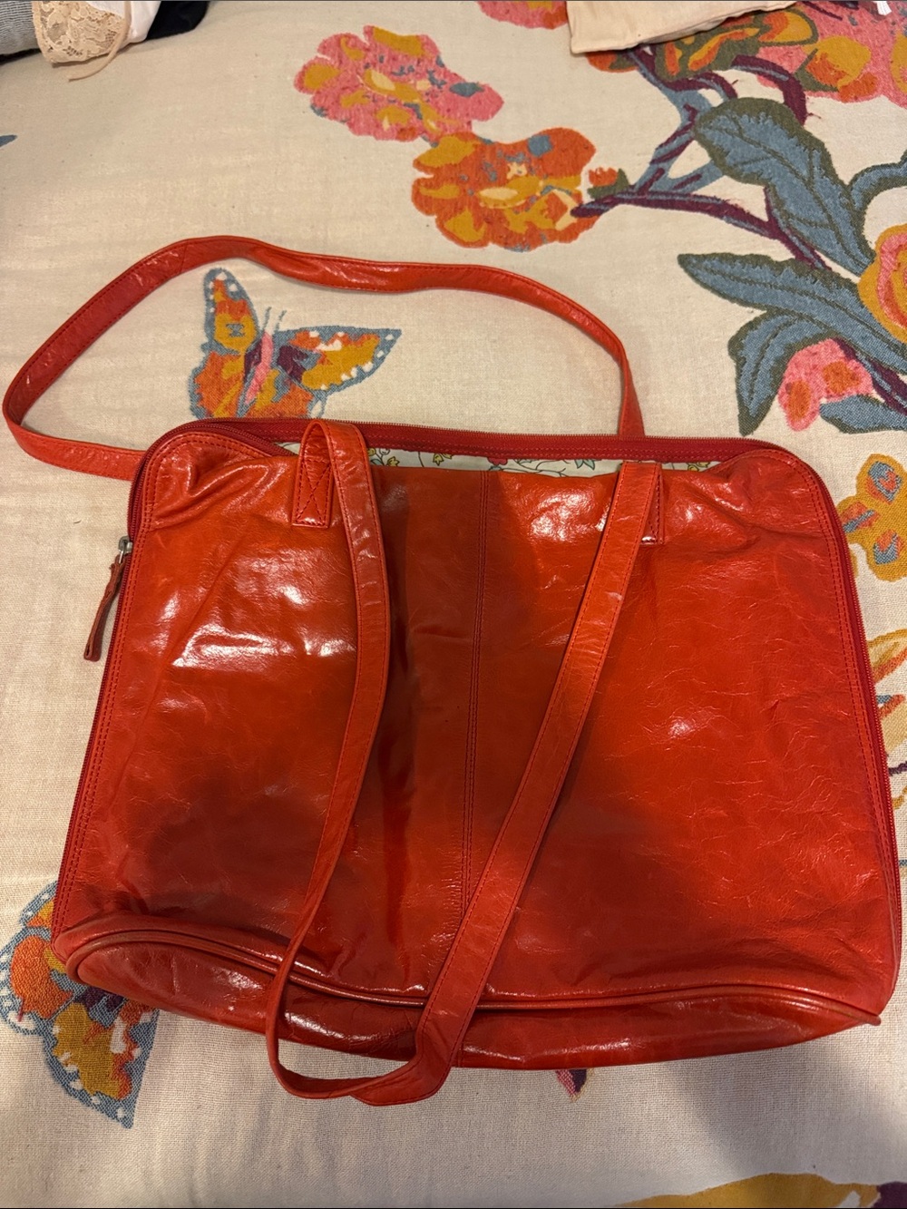 Orange Leather Tote Shoulder Bag - Stylish Everyday Carry
